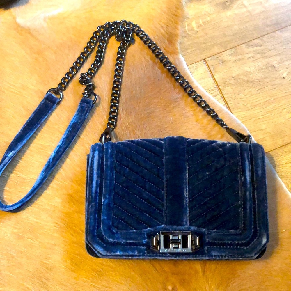 Rebecca Minkoff velvet small Love with chain strap